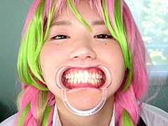 甘●寺蜜璃の歯・口内・のどちんこ観察＆電マ当て！！！