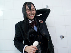 真冬の制服入浴