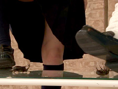 仲良し2人組のカブト虫への執拗な唾かけと踏み潰し