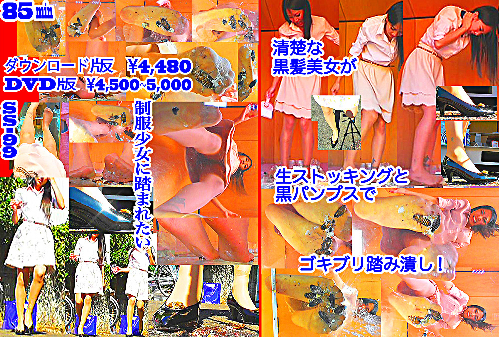 巨大ゴキブリを全体重をかけ生ストッキングで踏む！